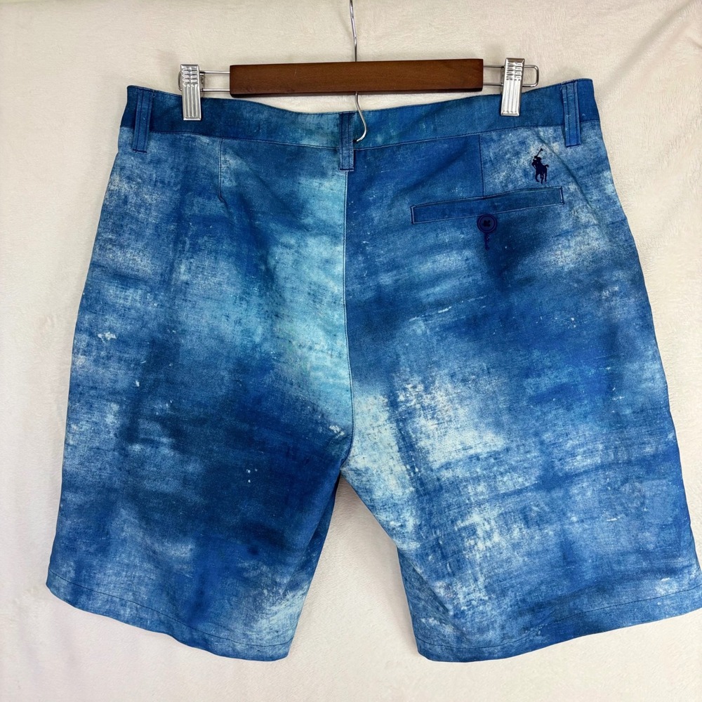 POLO RALPH LAUREN Mens Pony Performance Shorts‎ Hybrid Blue Golf 33 Watercolor